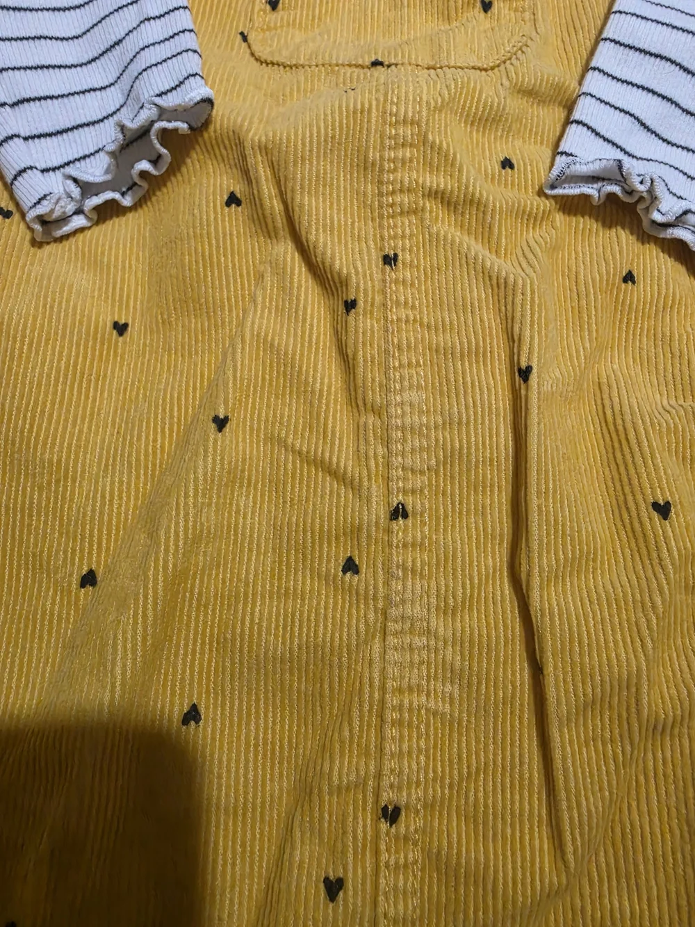 Carter's Yellow Corduroy Pinafore with Striped Top